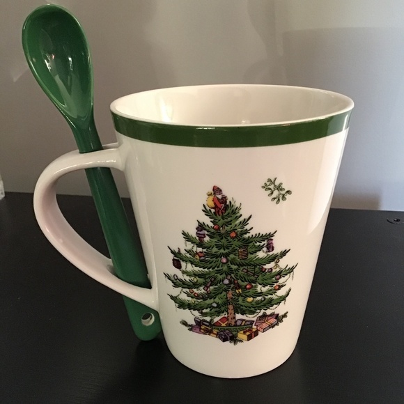 Spode Christmas Tree Mug and Spoon Set - Picture 1 of 3